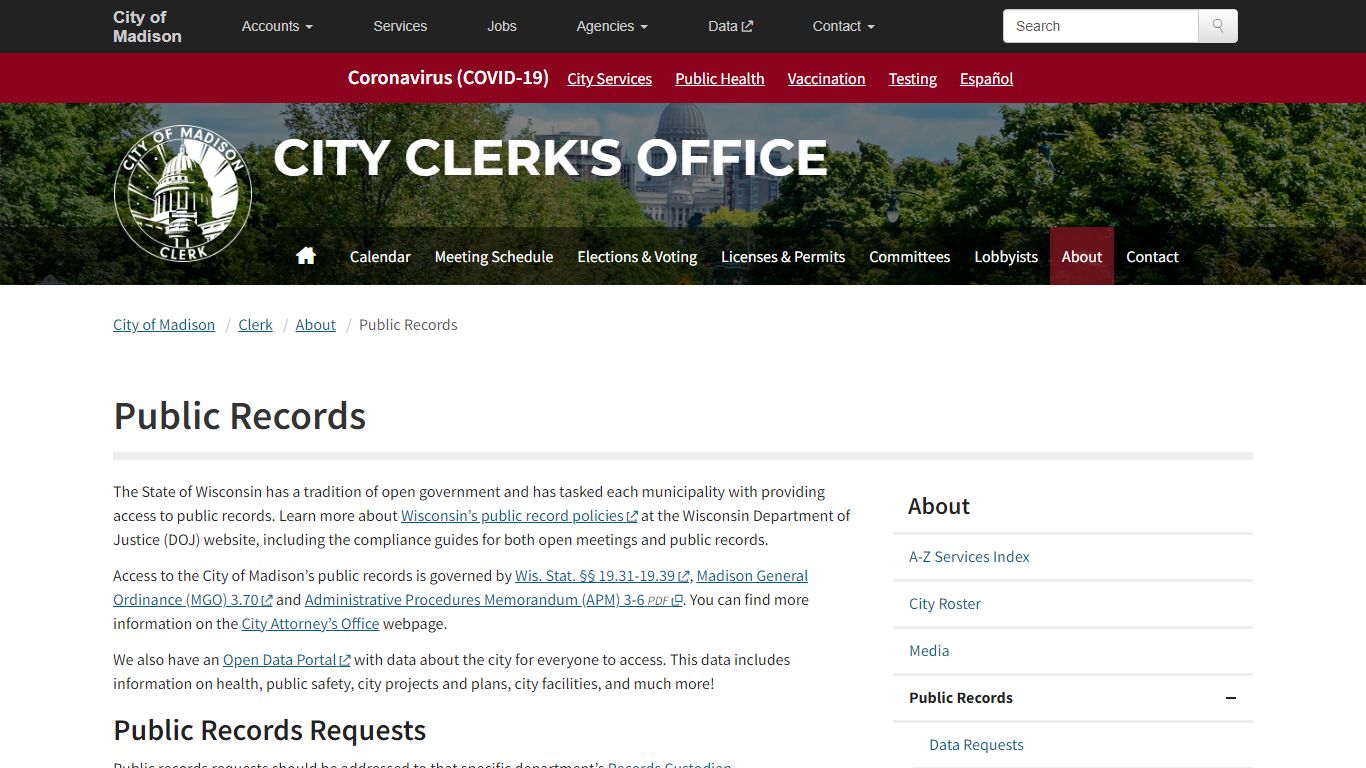 Public Records | Clerk's Office, City of Madison, Wisconsin