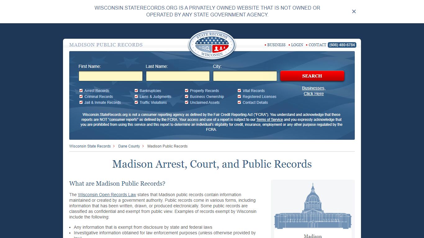 Madison Arrest and Public Records | Wisconsin.StateRecords.org